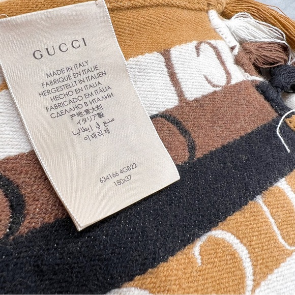 GUCCI Logo Stripe Wool 2021 Scarf w/ Tags - Picture 15 of 16